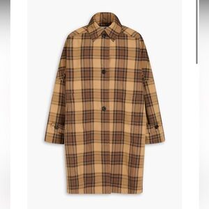 Toteme Tan and Brown Plaid Coat